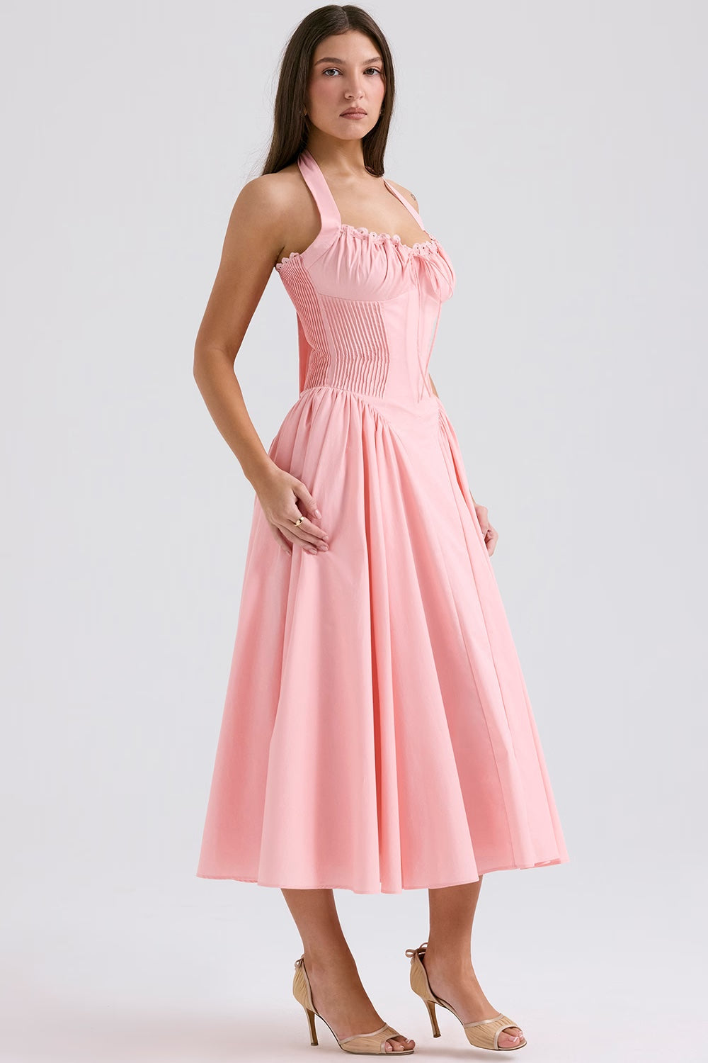 ADABELLA HALTER MIDI SUNDRESS Kaelbevy