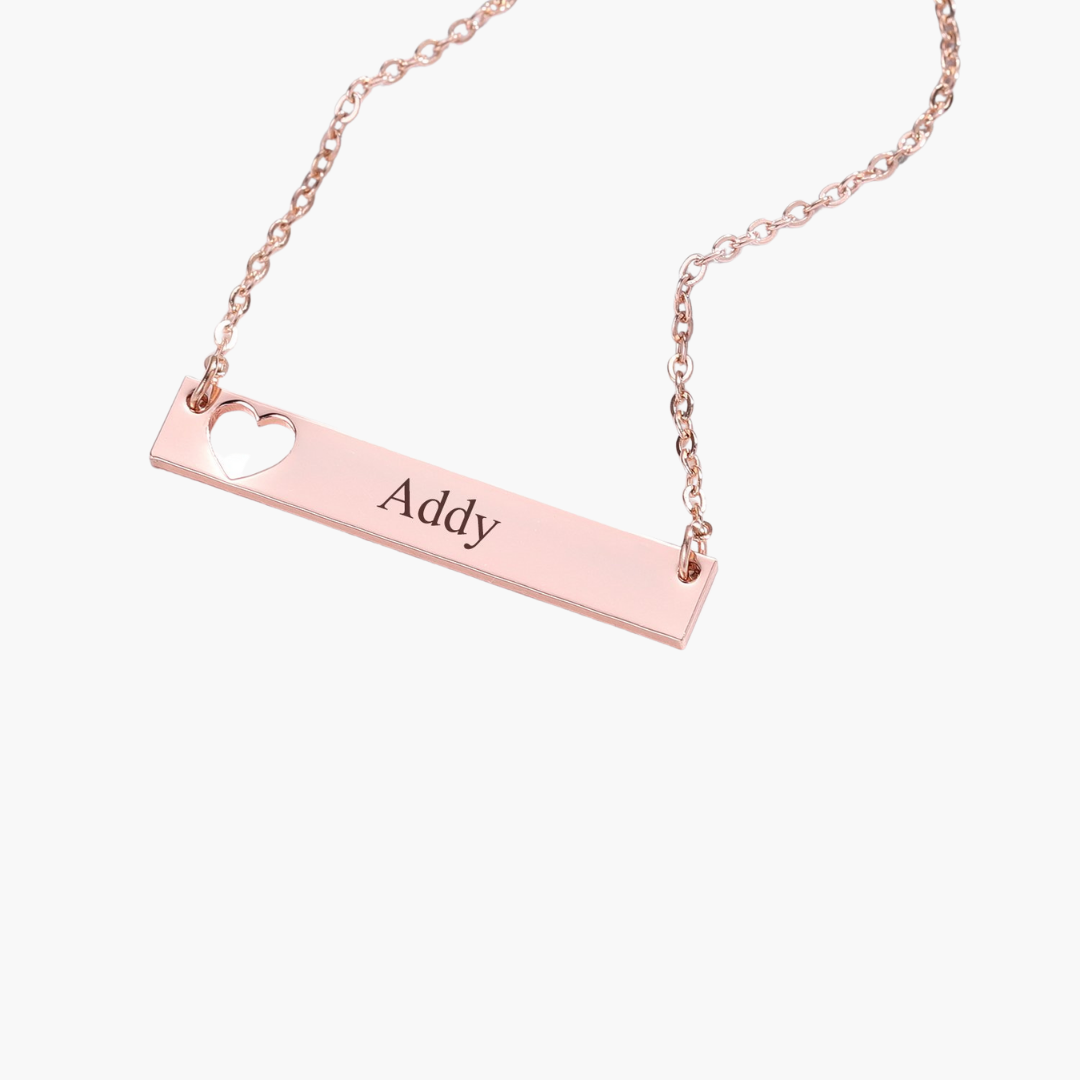 Collier Barre Coeur Personnalisé Chris
