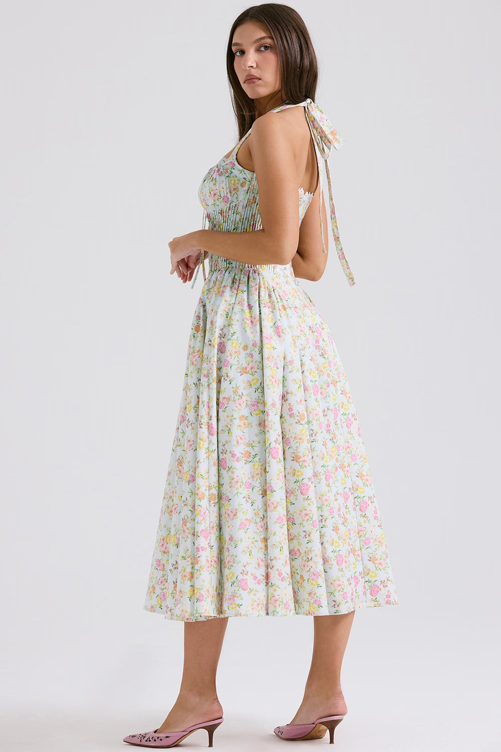 ADABELLA HALTER MIDI SUNDRESS Kaelbevy