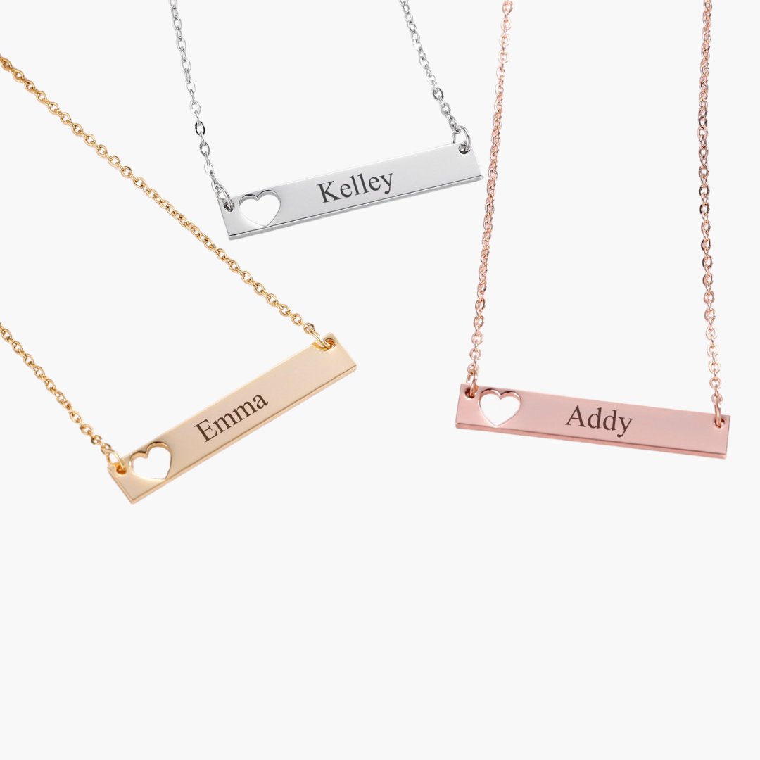 Collier Barre Coeur Personnalisé Chris