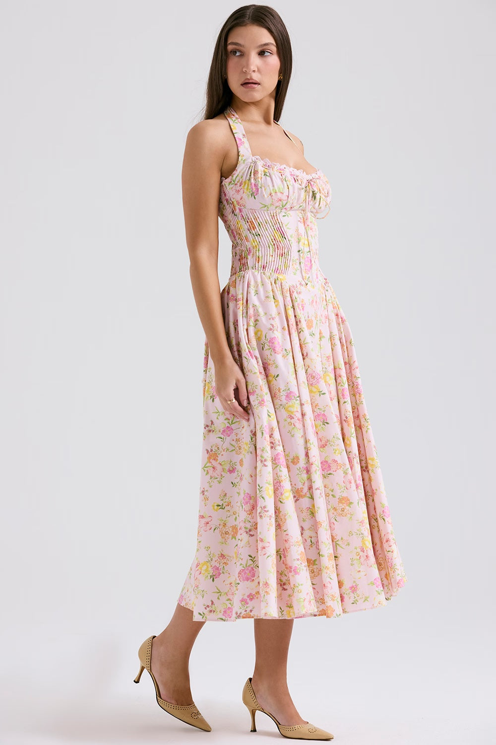 ADABELLA HALTER MIDI SUNDRESS Kaelbevy