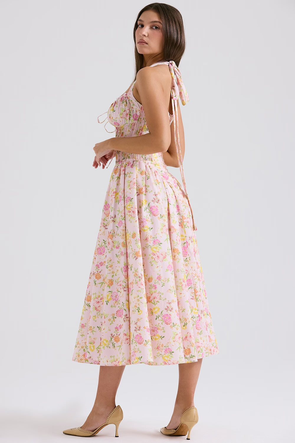 ADABELLA HALTER MIDI SUNDRESS Kaelbevy