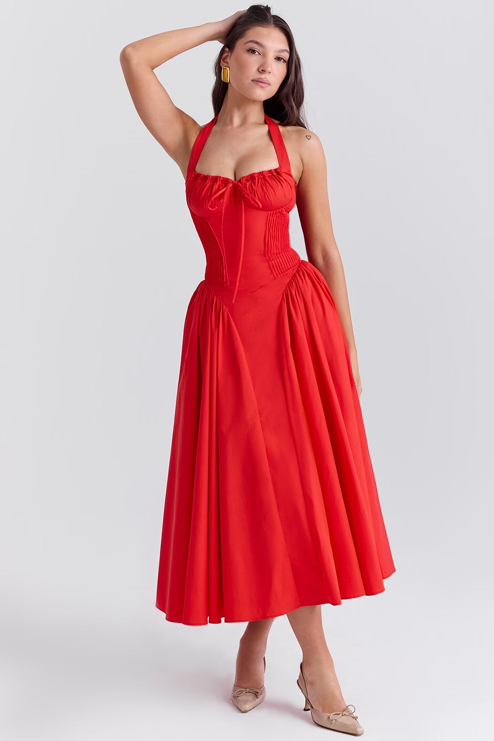 ADABELLA HALTER MIDI SUNDRESS Kaelbevy