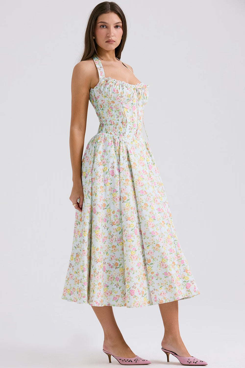 ADABELLA HALTER MIDI SUNDRESS Kaelbevy