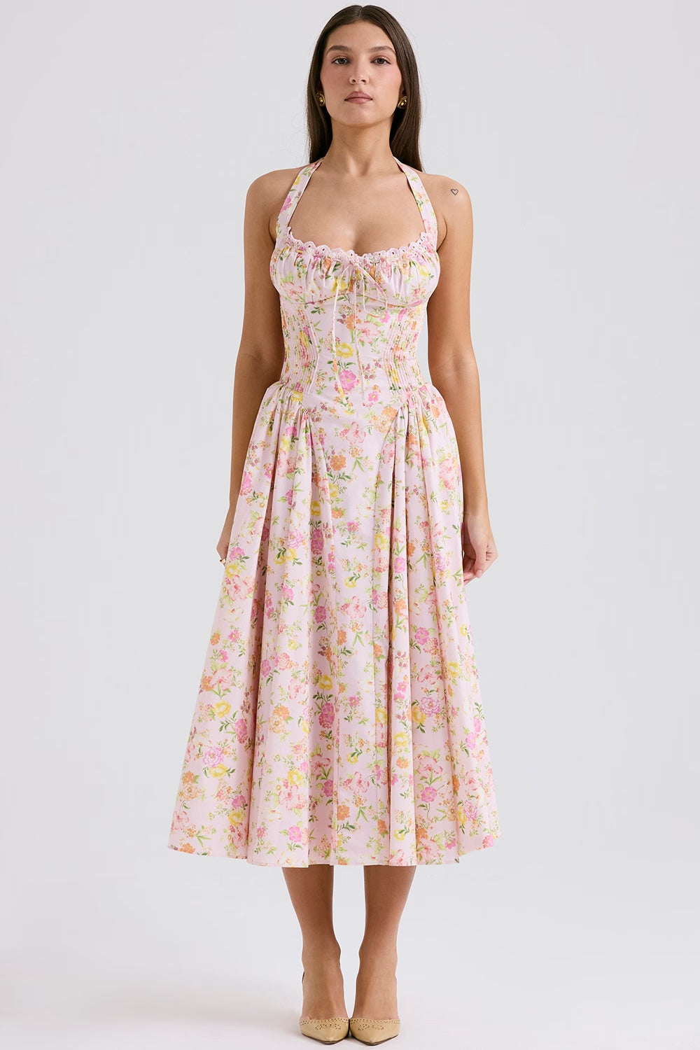 ADABELLA HALTER MIDI SUNDRESS Kaelbevy