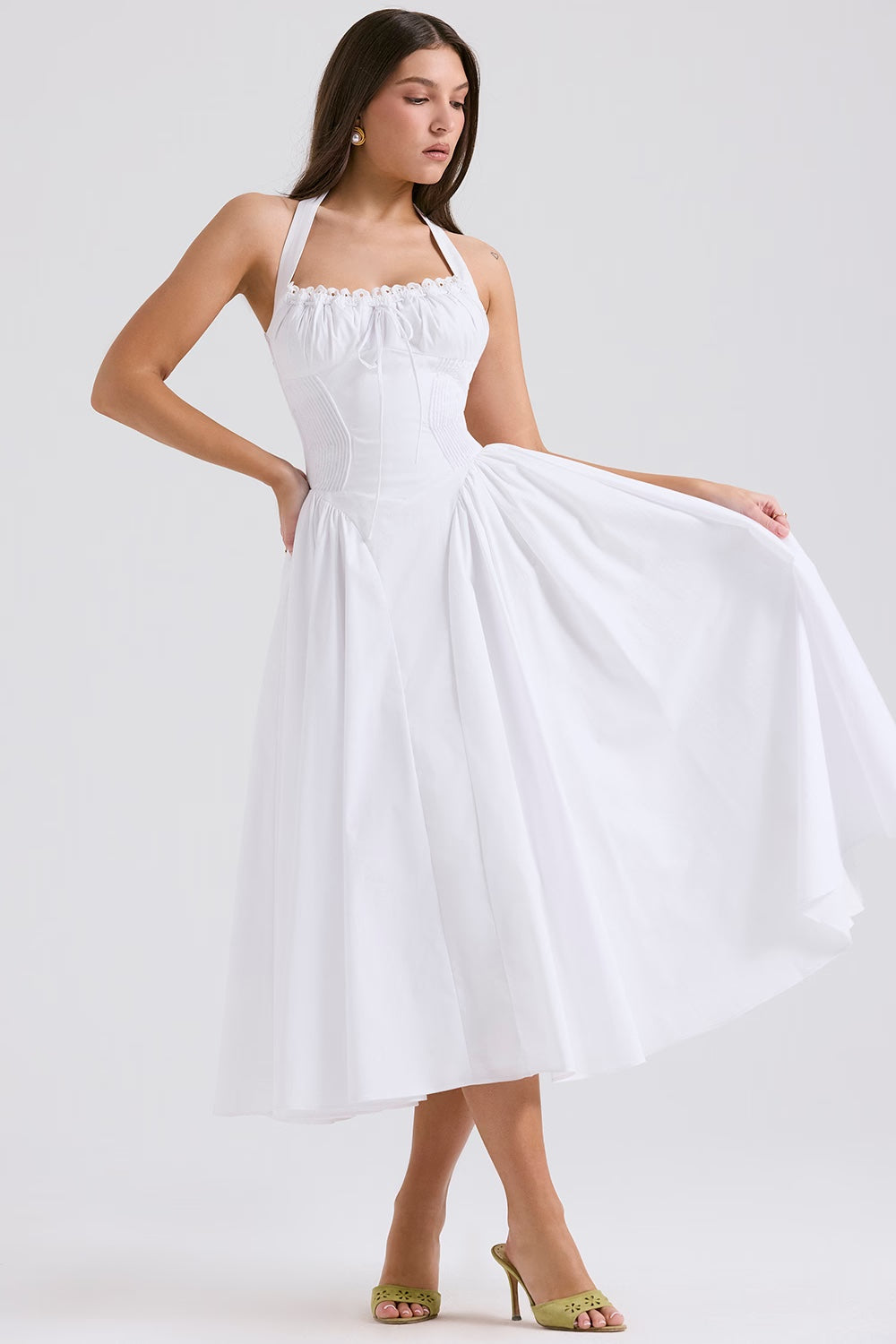 ADABELLA HALTER MIDI SUNDRESS Kaelbevy