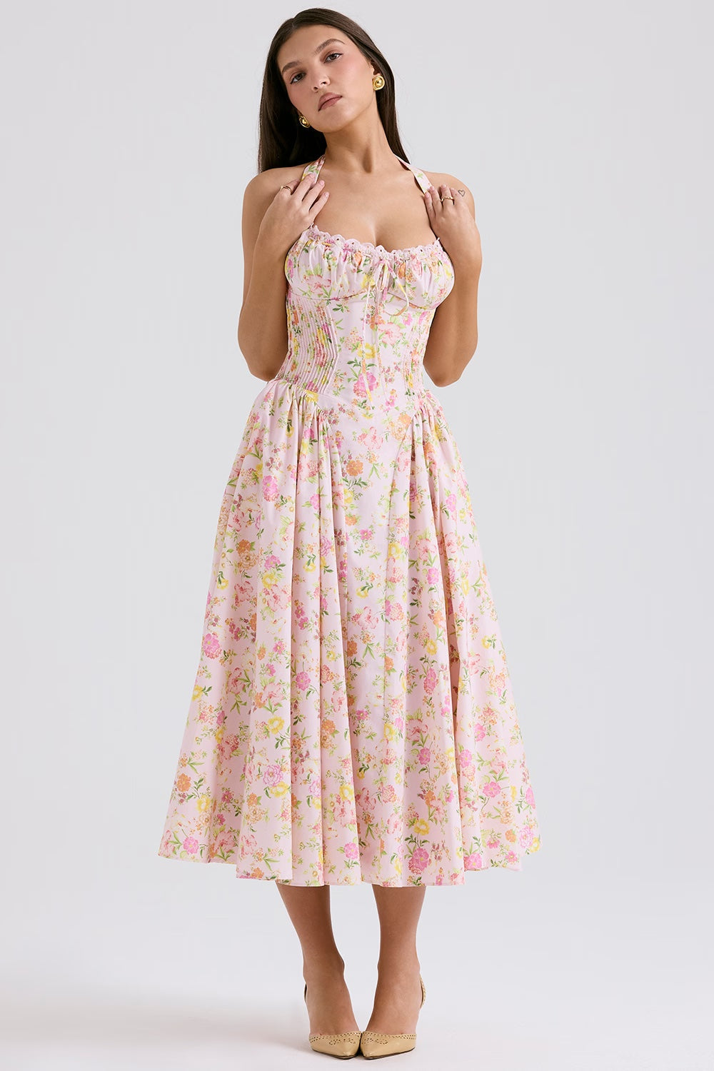 ADABELLA HALTER MIDI SUNDRESS Kaelbevy