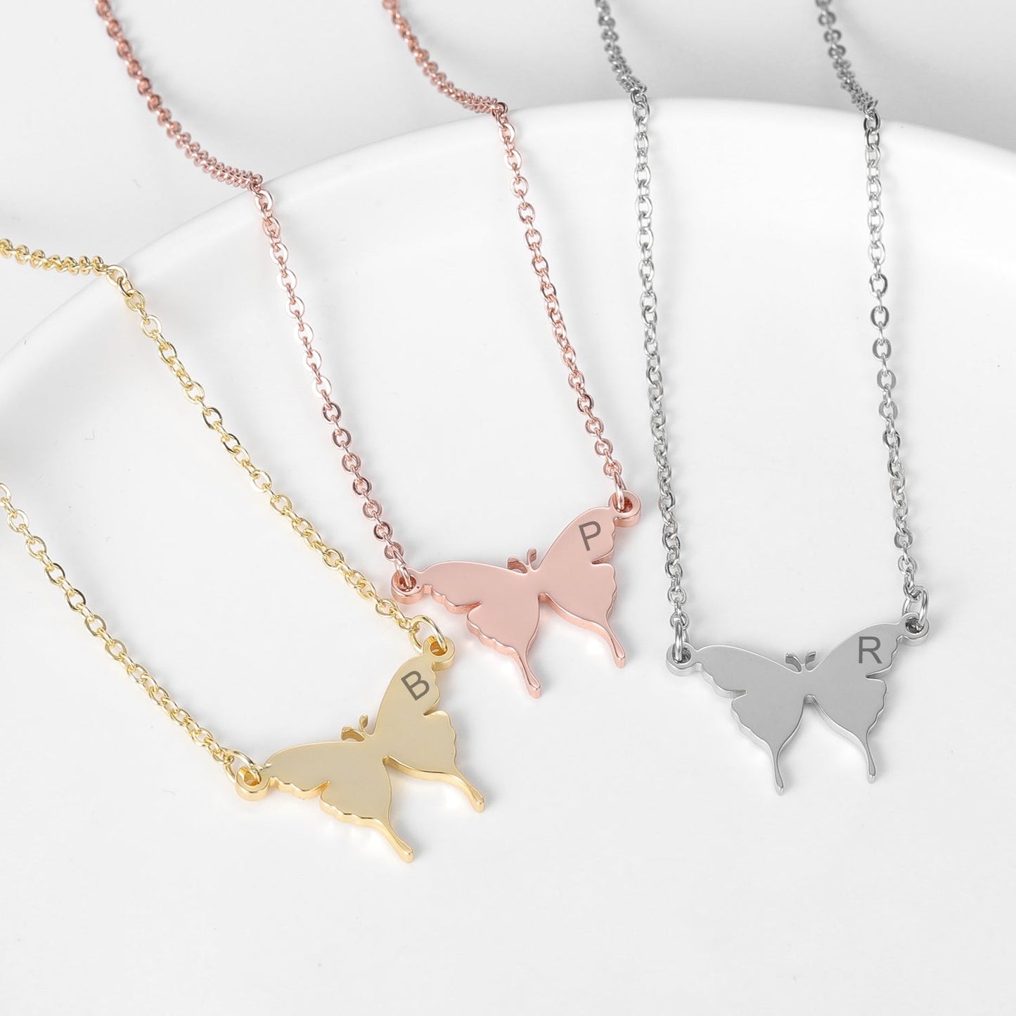 Collier Papillon Initiale Chris