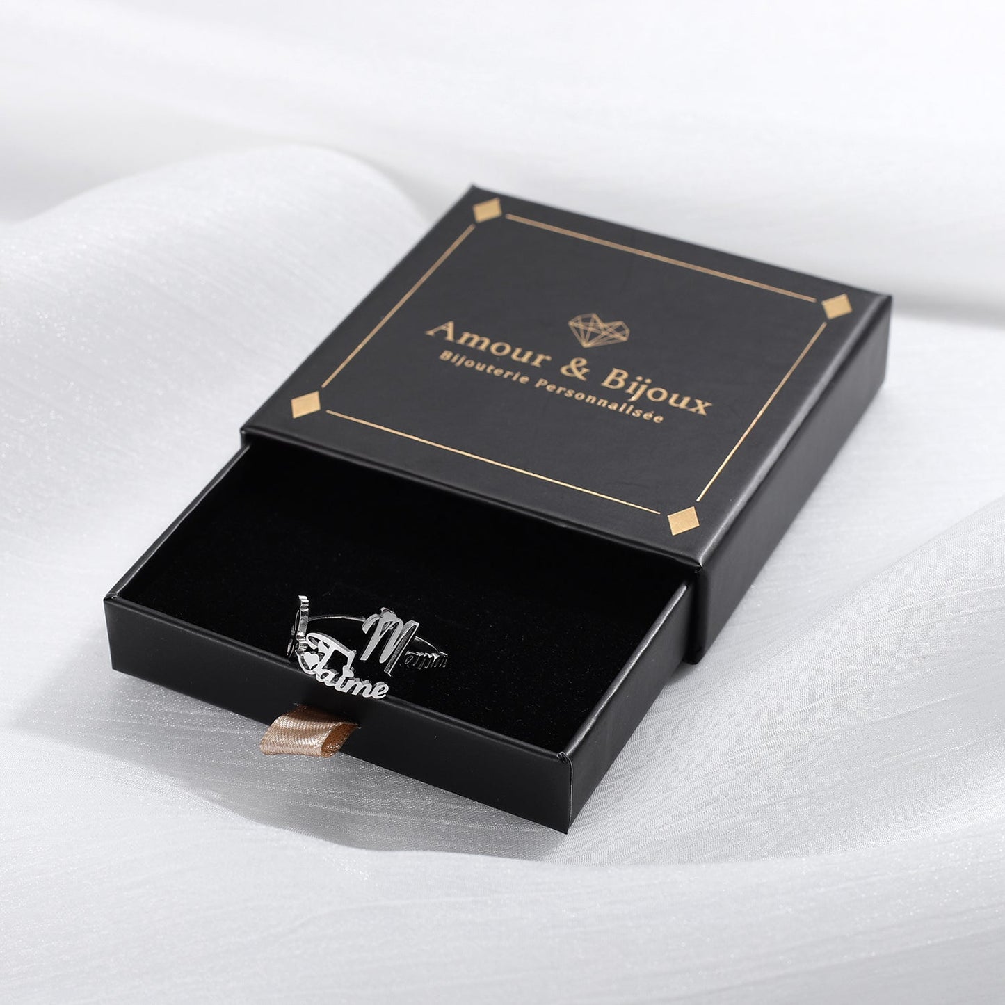 Bague Double Prénoms Amour - Taille Ajustable Chris