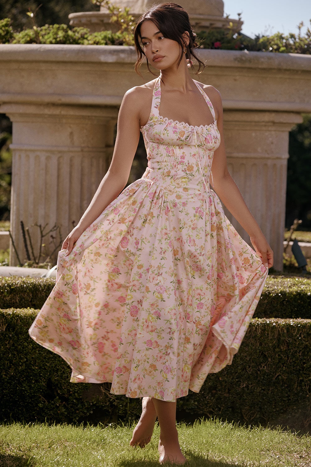 ADABELLA HALTER MIDI SUNDRESS Kaelbevy