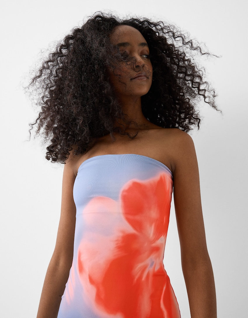 Bandeau Neckline Midi Dress Kaelbevy
