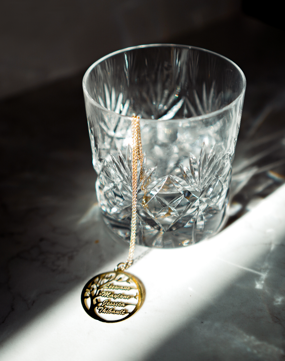 Pendentif Arbre De Vie Or Jaune 14k et Argent - 1 à 4 Prénoms AspektoBV