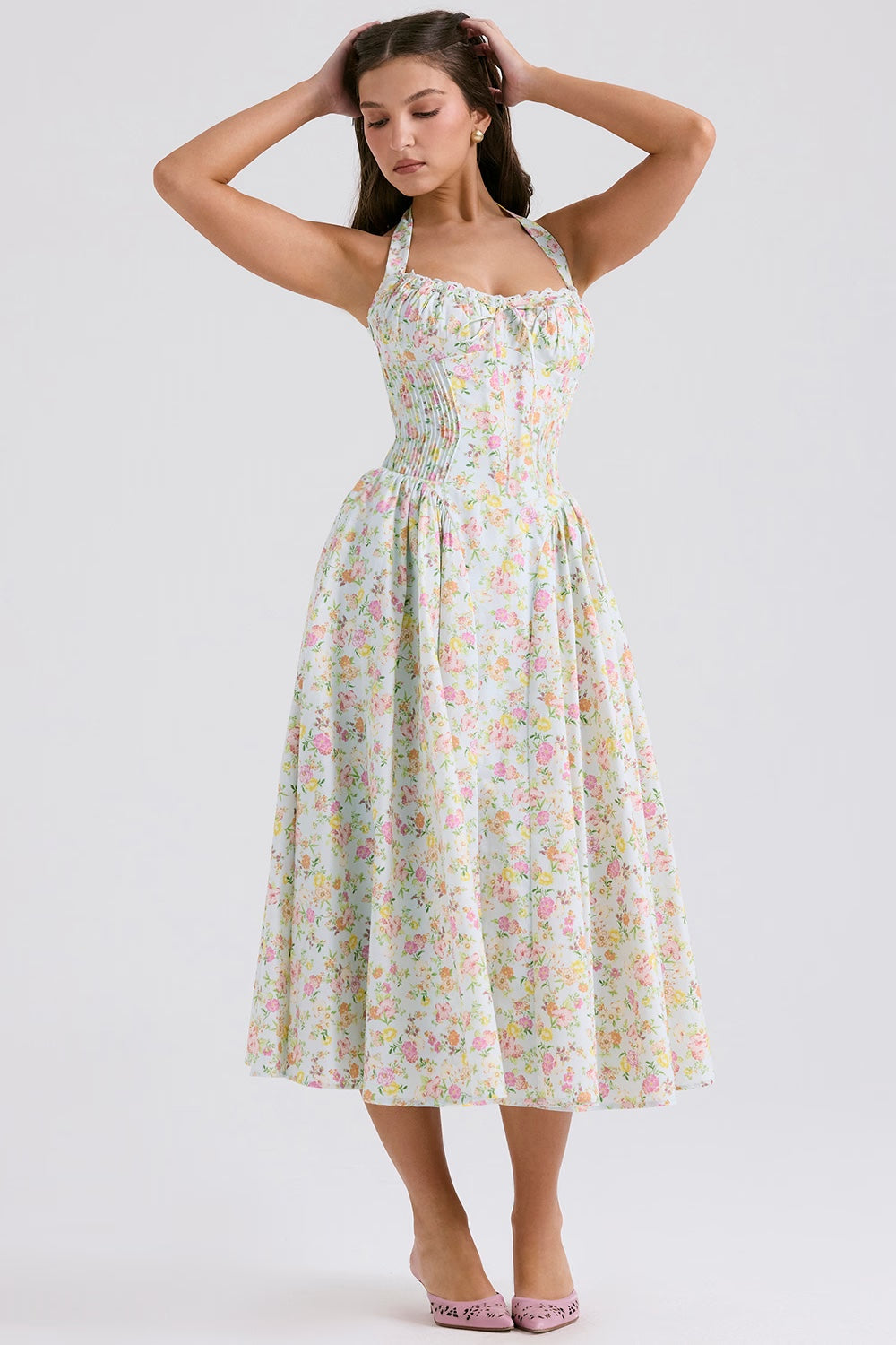 ADABELLA HALTER MIDI SUNDRESS Kaelbevy
