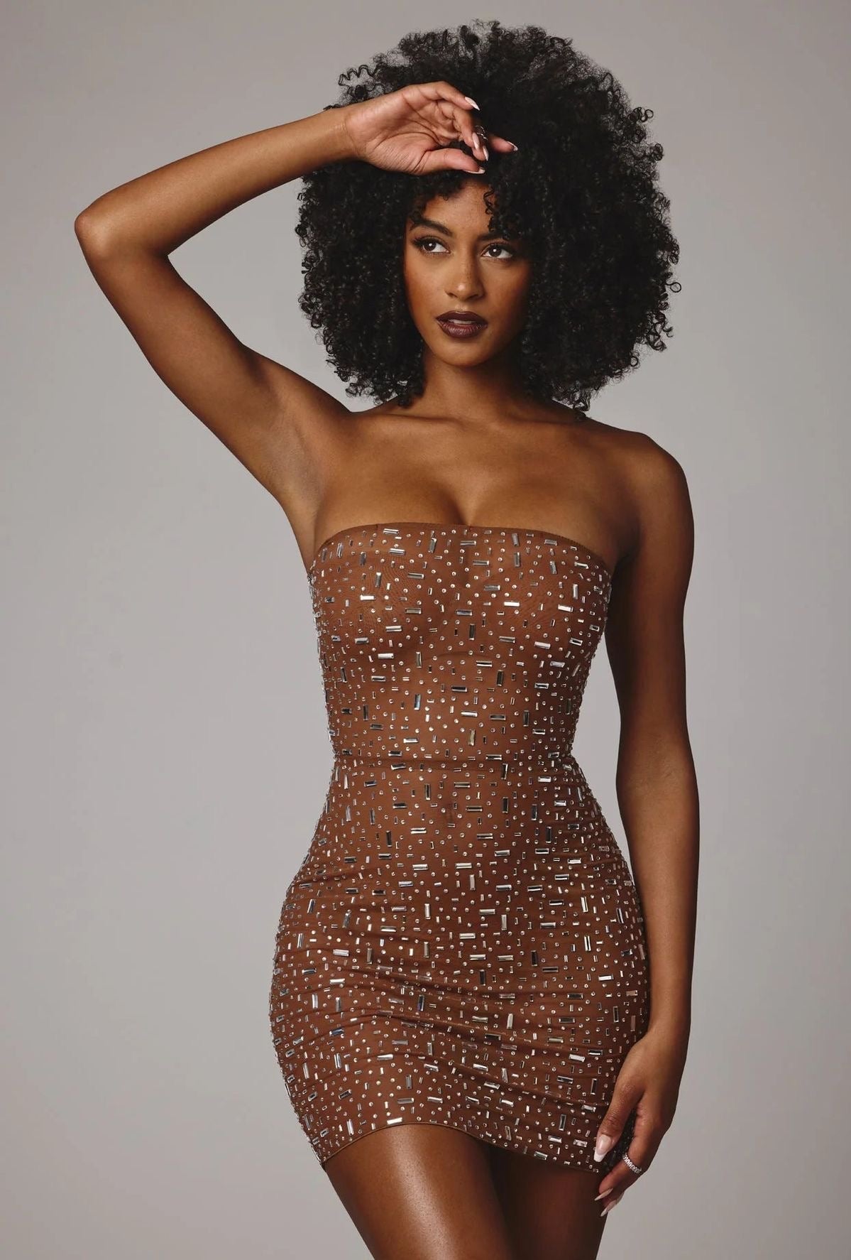 Robe “Diana” courte marron Acces’ by Liliha