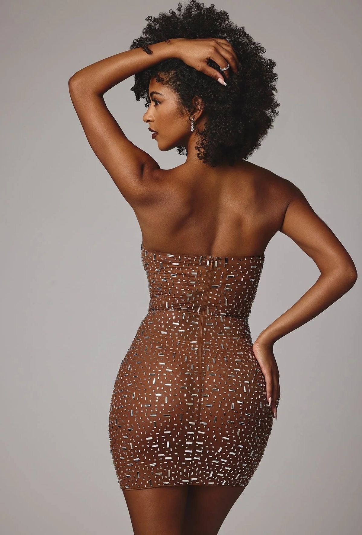 Robe “Diana” courte marron Acces’ by Liliha