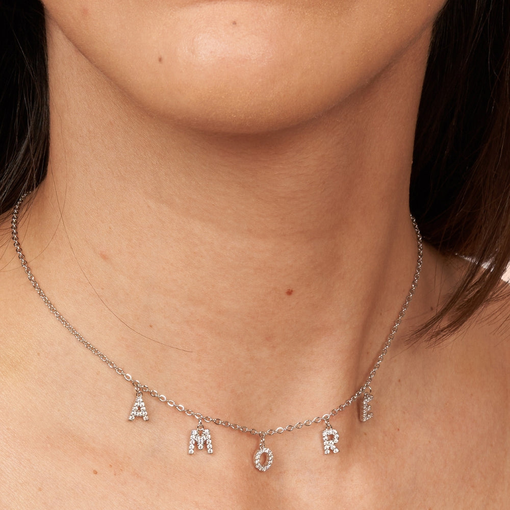 Collier 1 à 10 Initiales avec Zircons Cubiques Chris