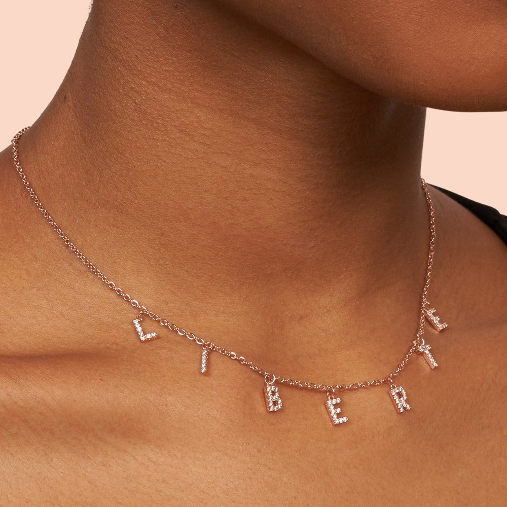 Collier 1 à 10 Initiales avec Zircons Cubiques Chris