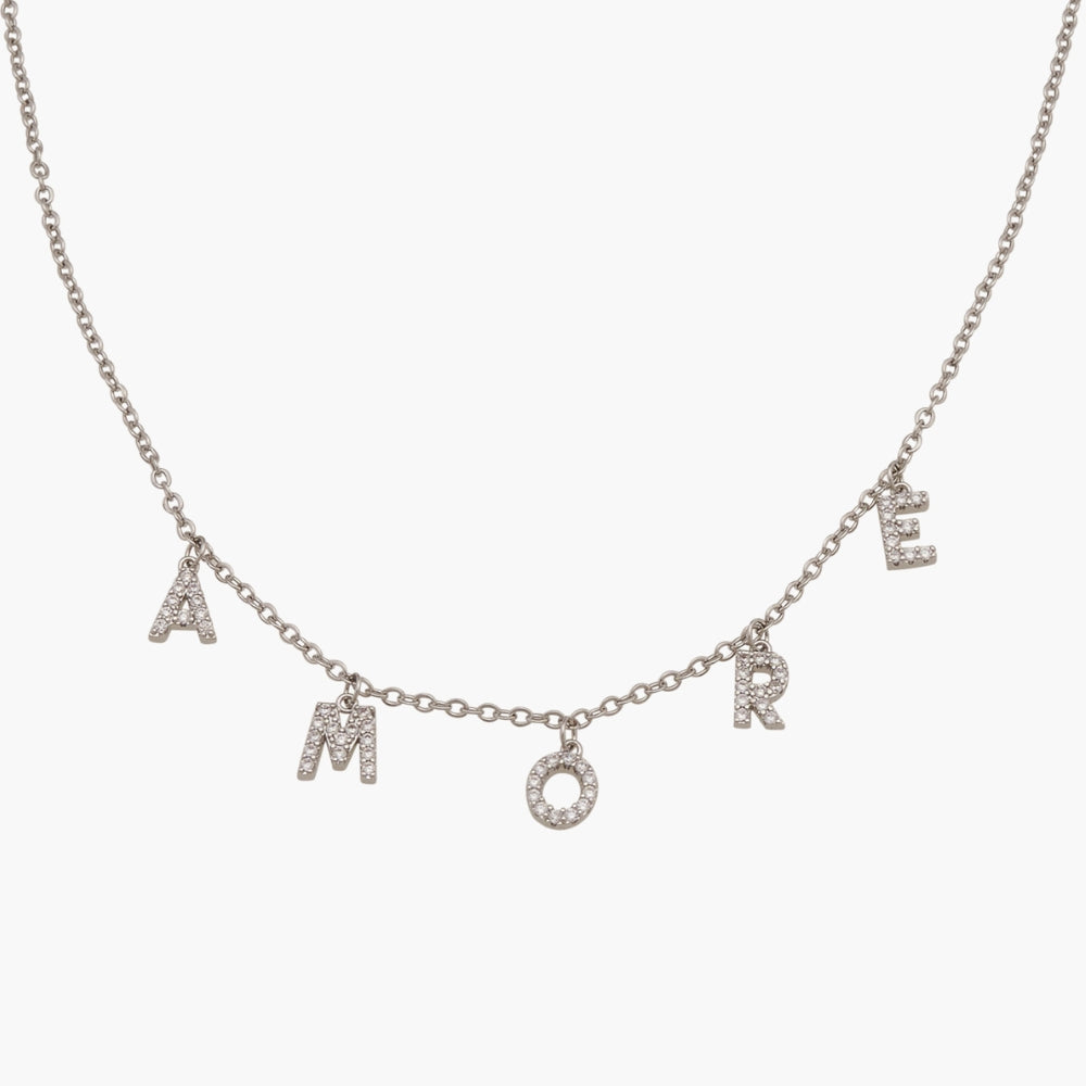 Collier 1 à 10 Initiales avec Zircons Cubiques Chris