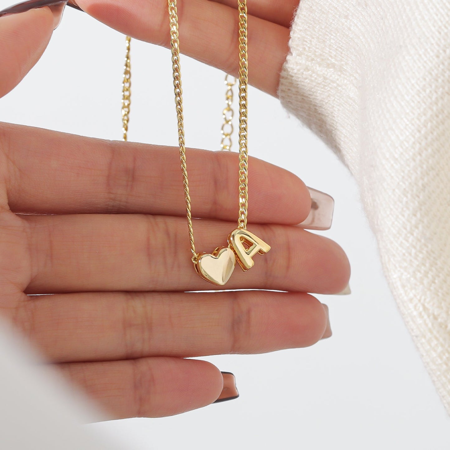 Collier Initiale Coeur Amour & Bijoux