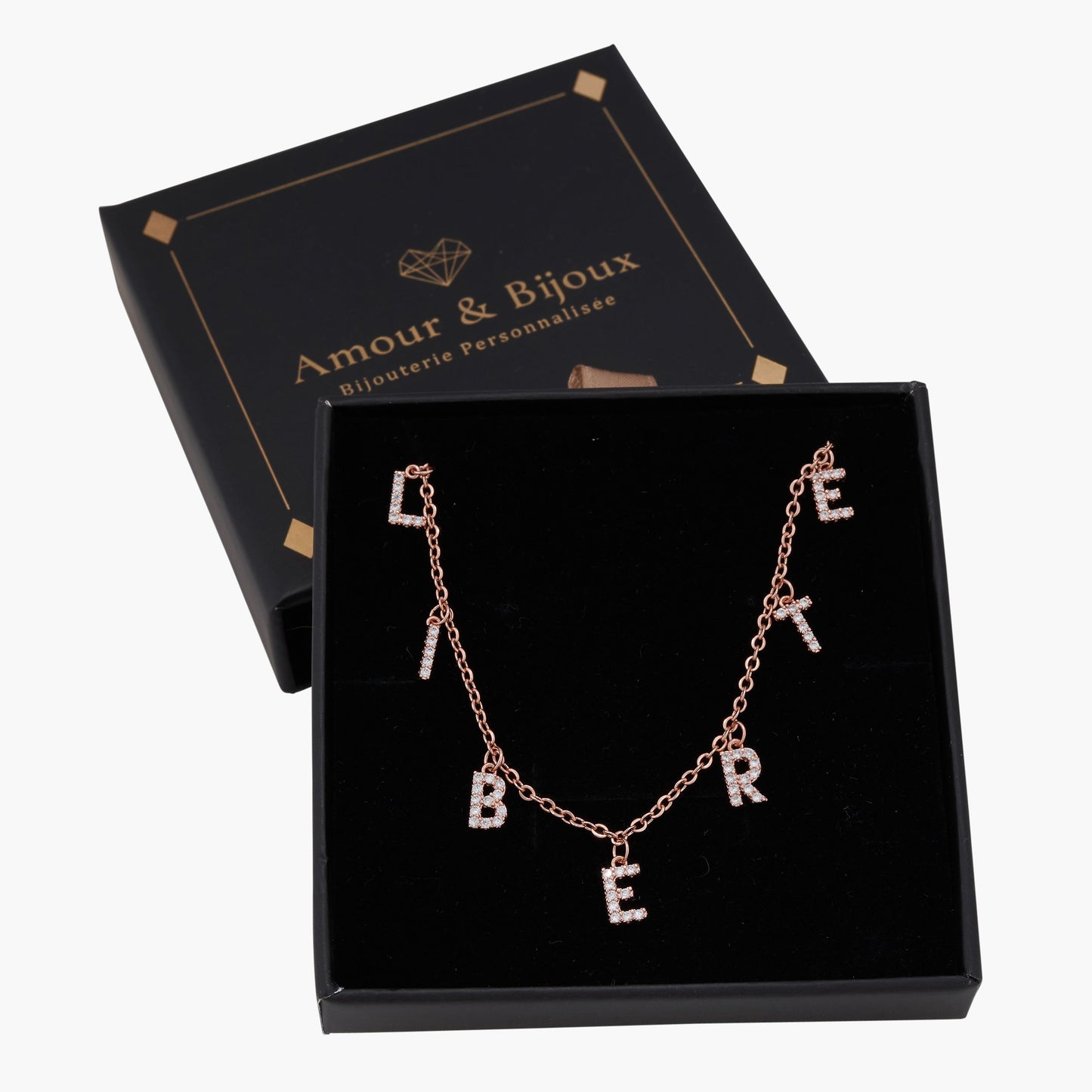 Collier 1 à 10 Initiales avec Zircons Cubiques Chris