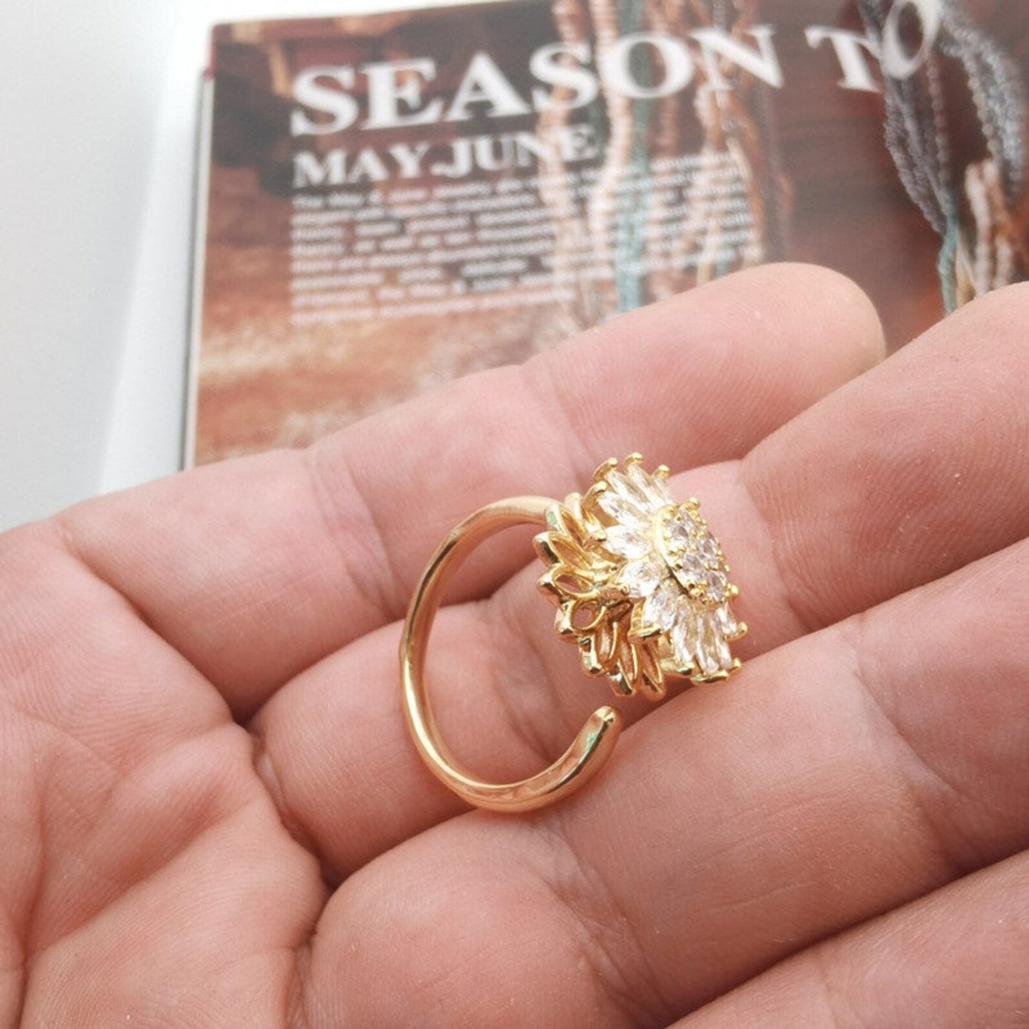 Bague Tournesol Summer| Ajustable - Ozeroz