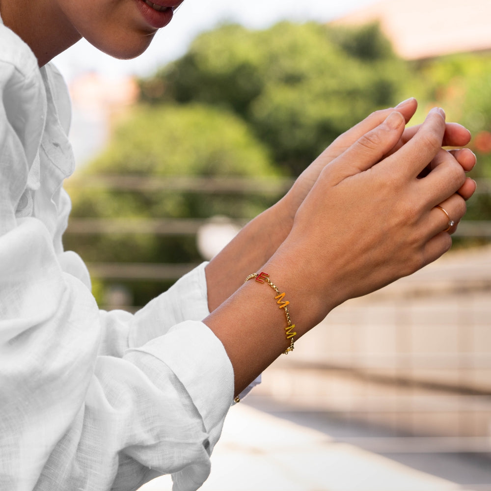 Bracelet Initiales Multicolore Chris
