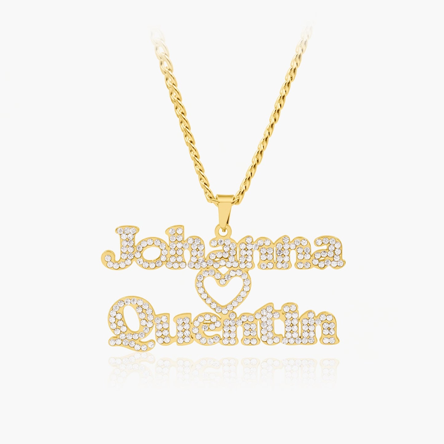 Pendentif Double Prénom pour Couple Etincelant Chris