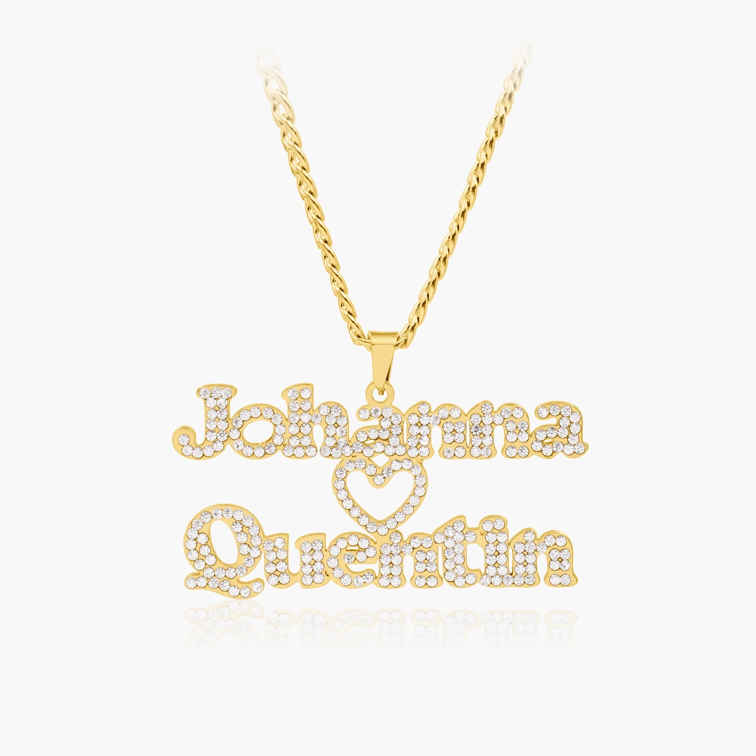 Pendentif Double Prénom pour Couple Etincelant Chris