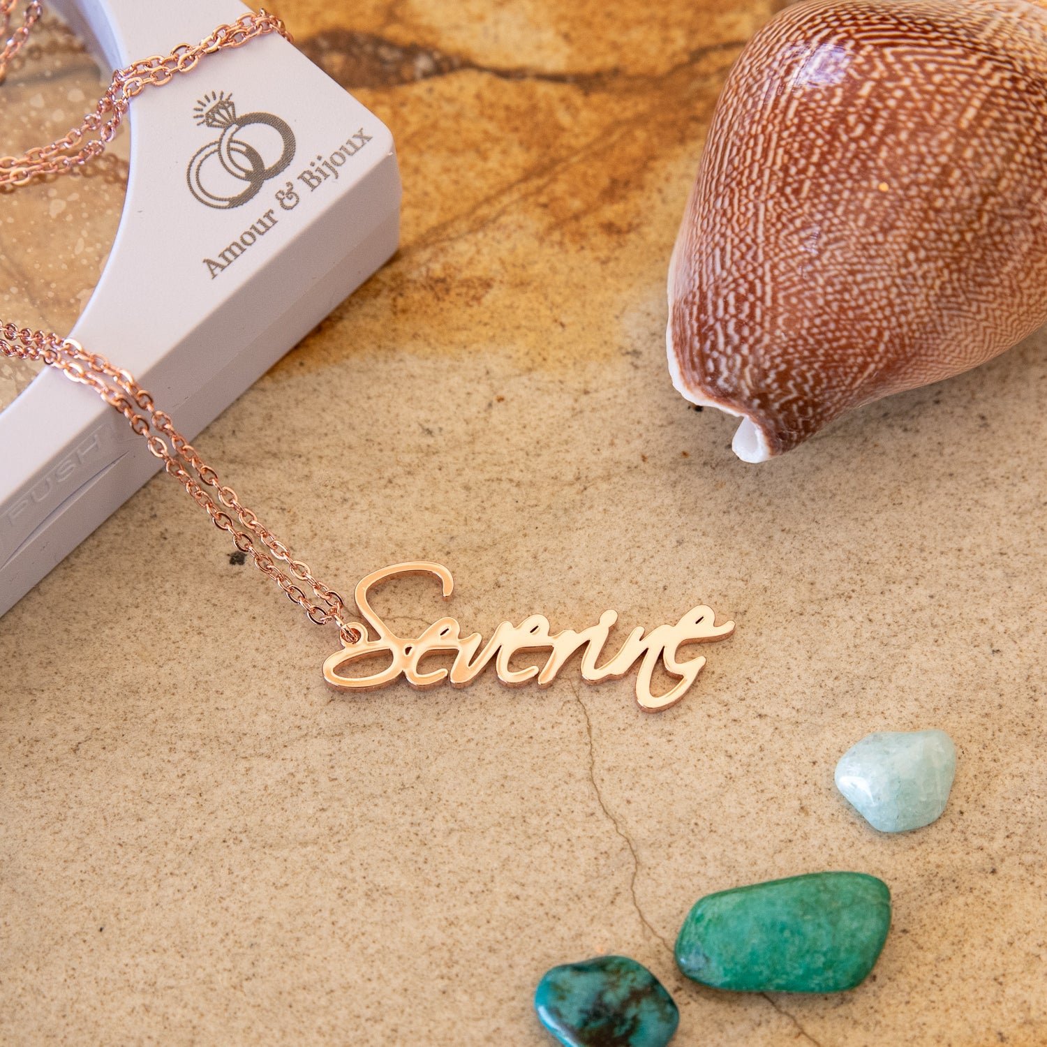 Collier Prénom Vertical Cursive Chris