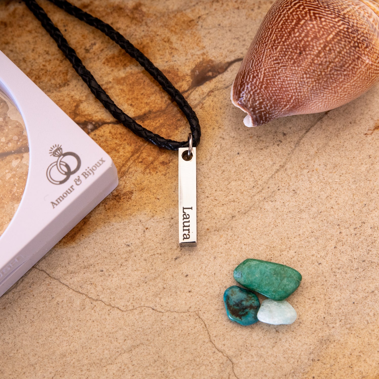 Collier Prénom Homme Barre 3D Chris