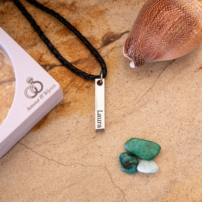 Collier Prénom Homme Barre 3D Chris