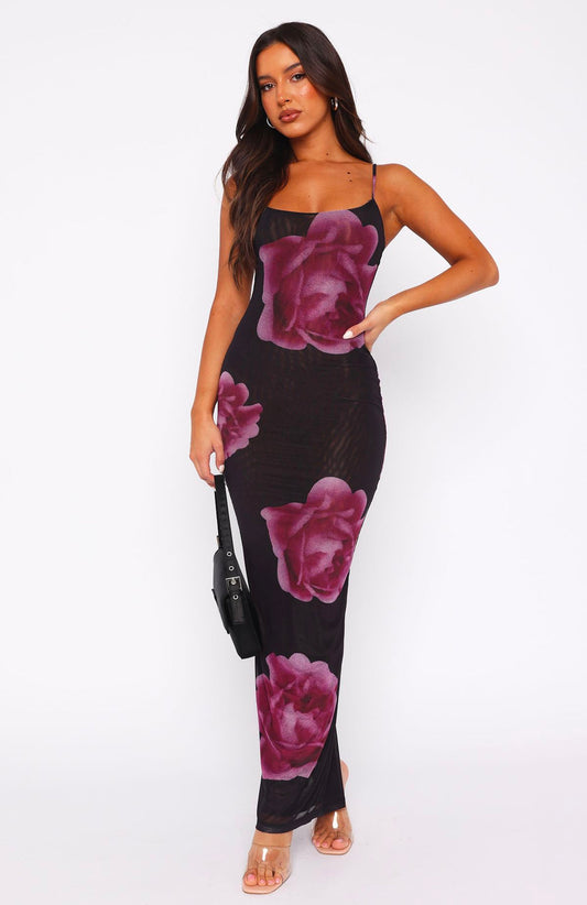 Things I Should Have Said Maxi Dress Midnight Peony Kaelbevy