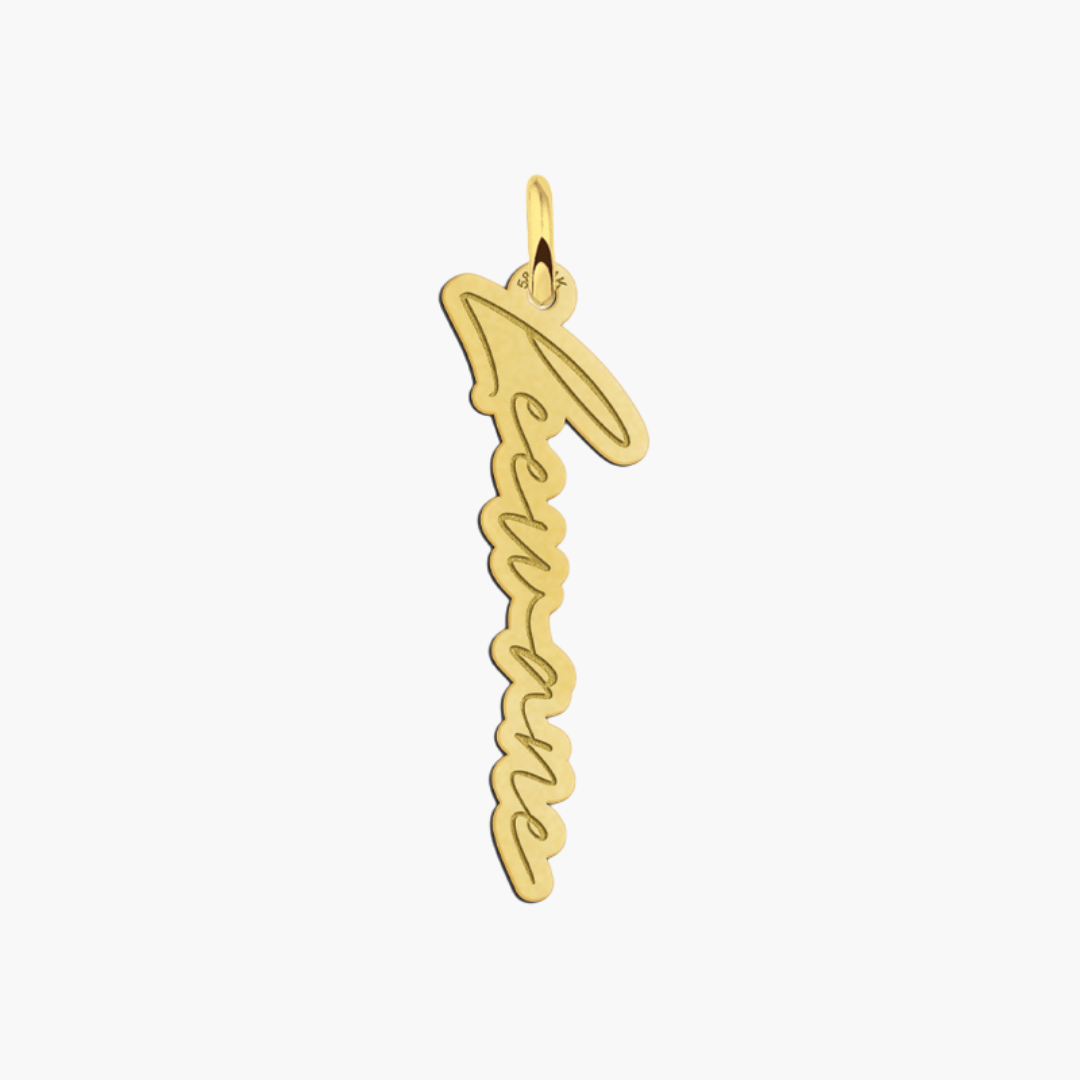 Collier Vertical Personnalisé Or Jaune 14k et Argent AspektoBV