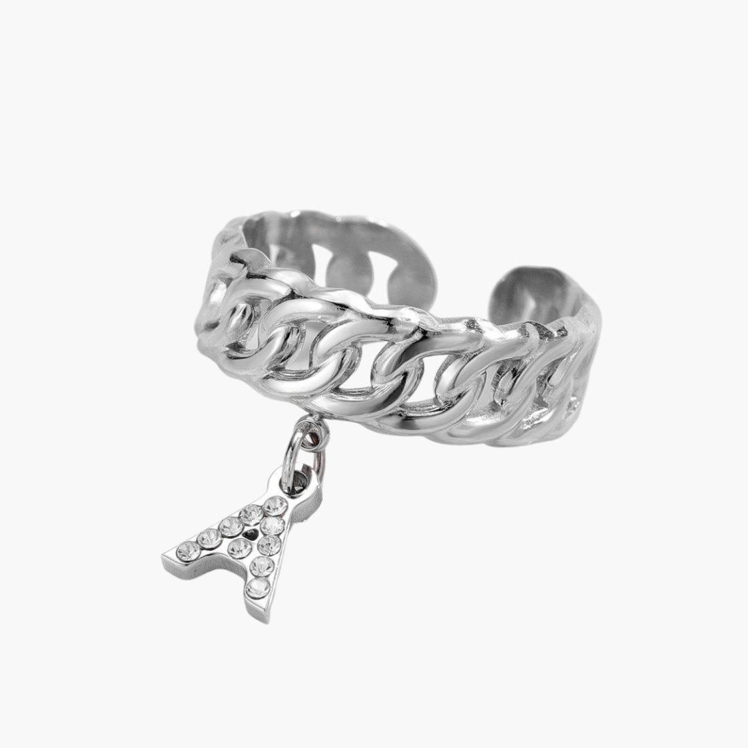 Bague Pendentif Initiale Strass Chris