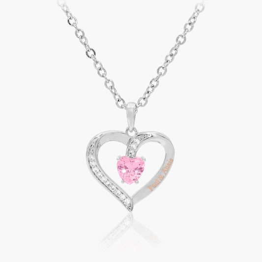 Collier Coeur Personnalisé Avec Pierre de Naissance Chris