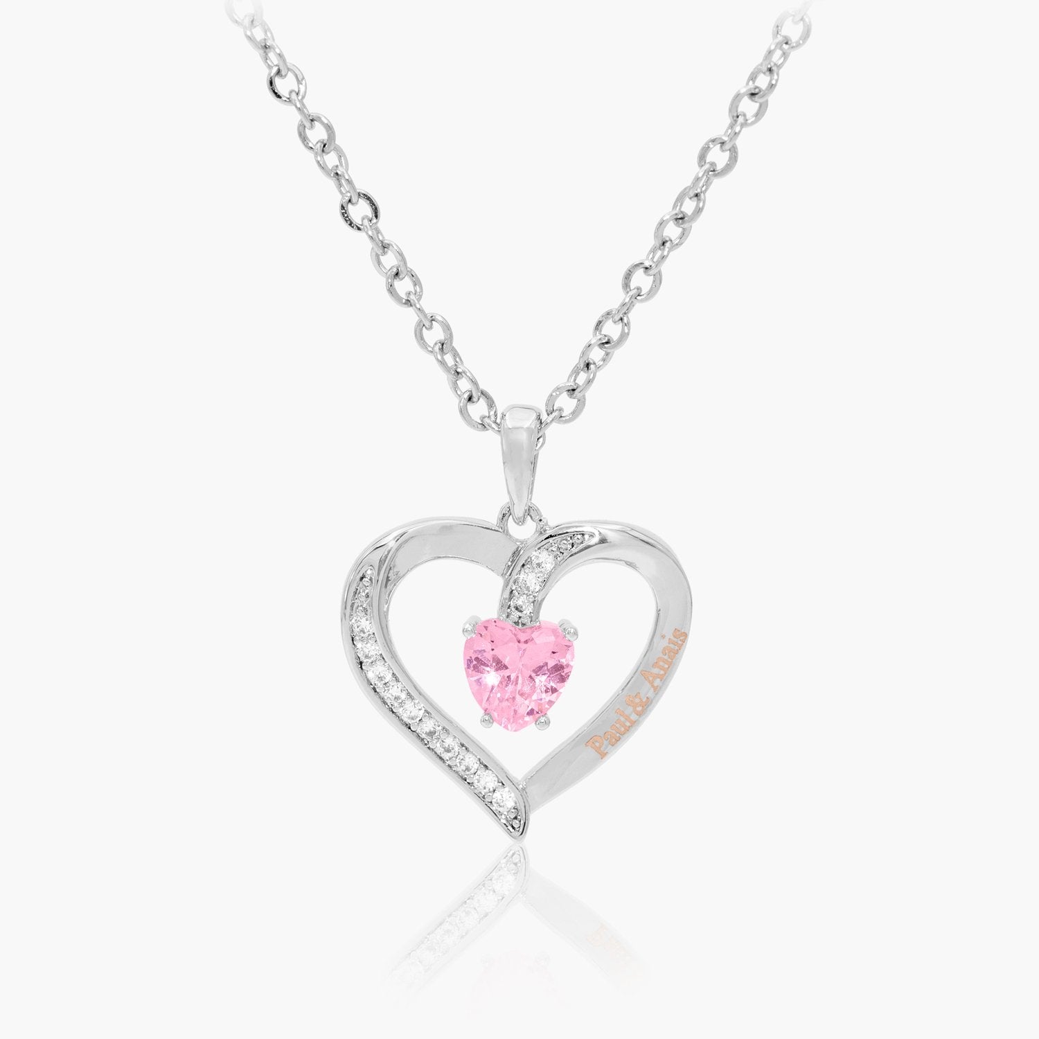 Collier Coeur Personnalisé Avec Pierre de Naissance Chris