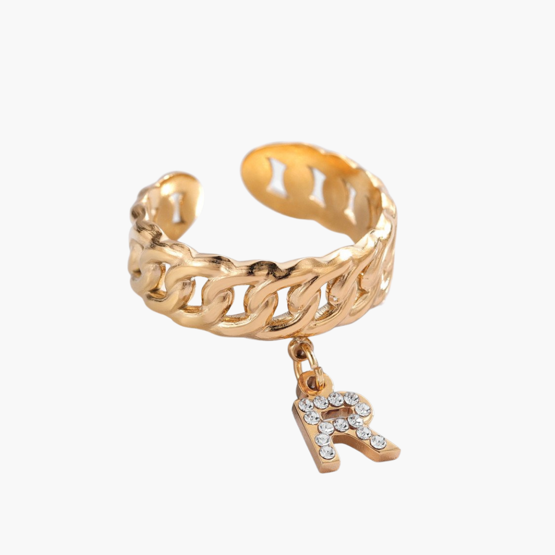 Bague Pendentif Initiale Strass Chris