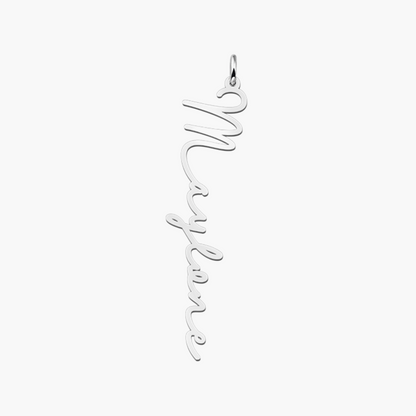 Collier Prénom Vertical Personnalisé Or Jaune 14k et Argent AspektoBV