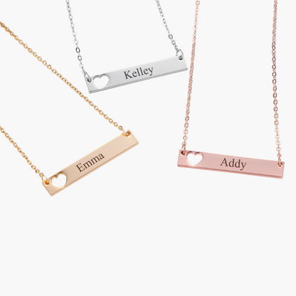 Collier Barre Coeur Personnalisé Chris