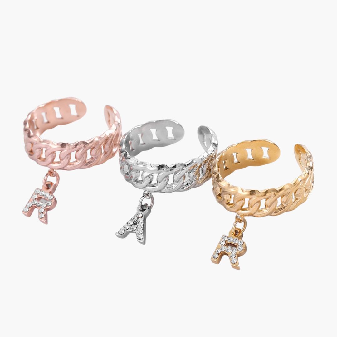 Bague Pendentif Initiale Strass Chris