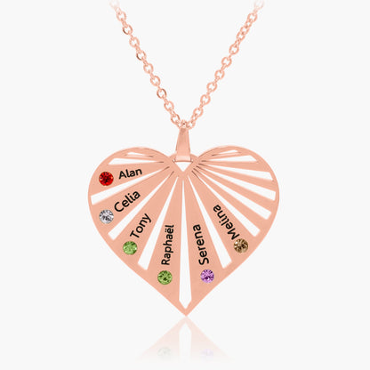 Collier Coeur avec Pierres de Naissance Personnalisé Chris
