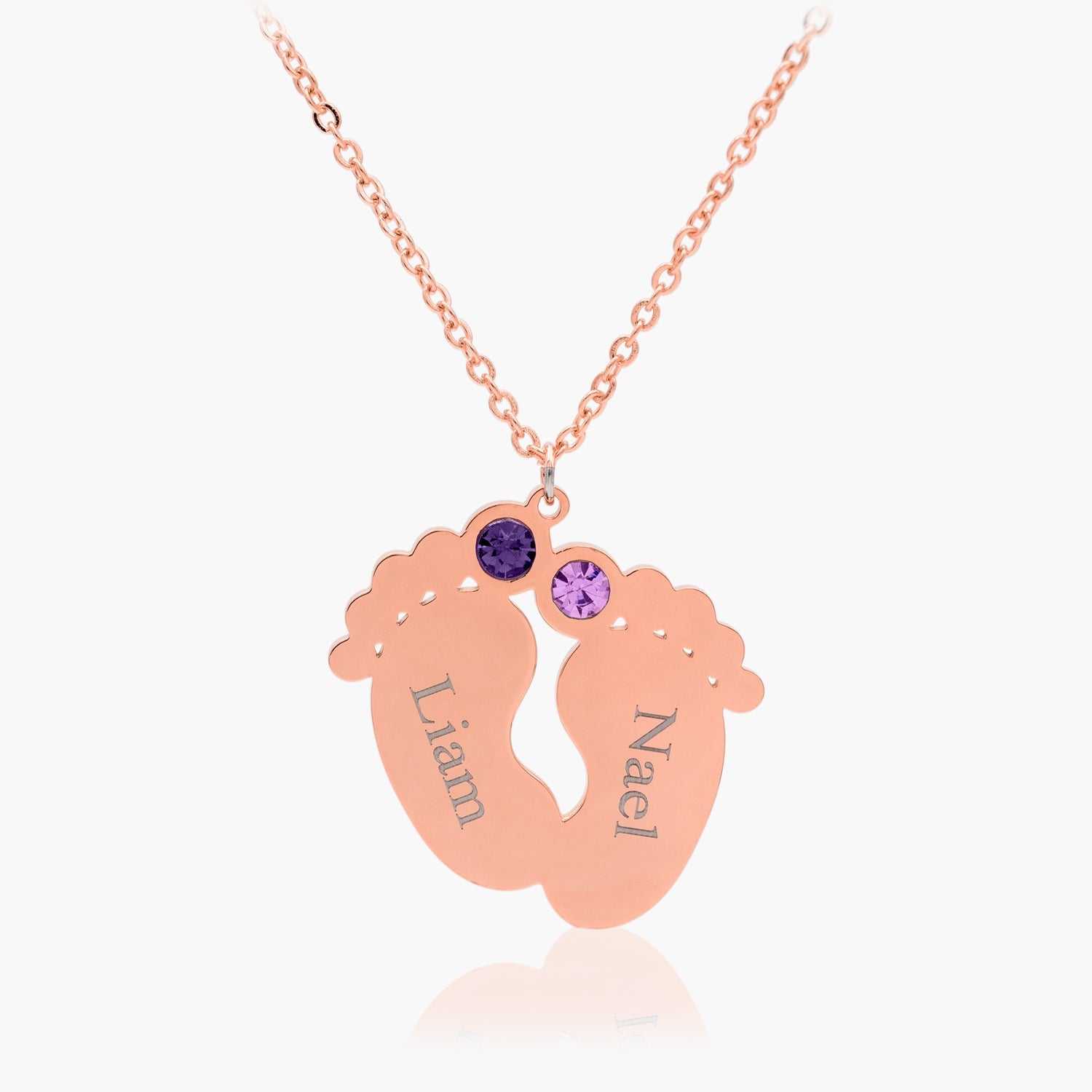 Pieds de Bébé Personnalisés avec Pierres de Naissance Chris