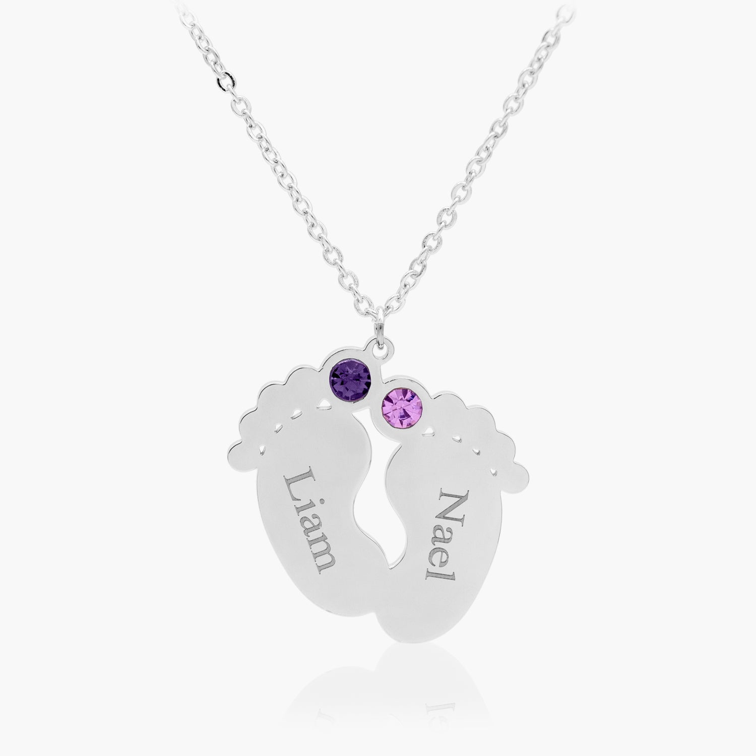 Pieds de Bébé Personnalisés avec Pierres de Naissance Chris