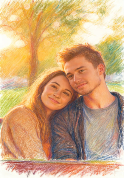 Personalized couple canvas print - Love and complicity