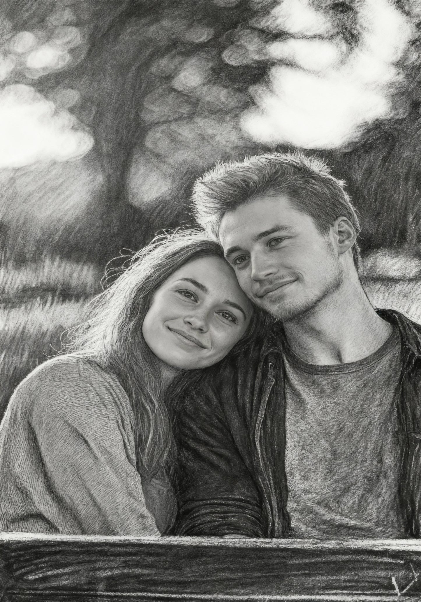 Personalized couple canvas print - Love and complicity