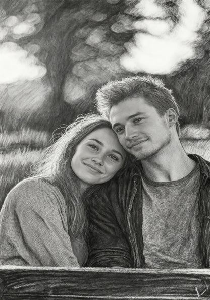 Personalized couple canvas print - Love and complicity