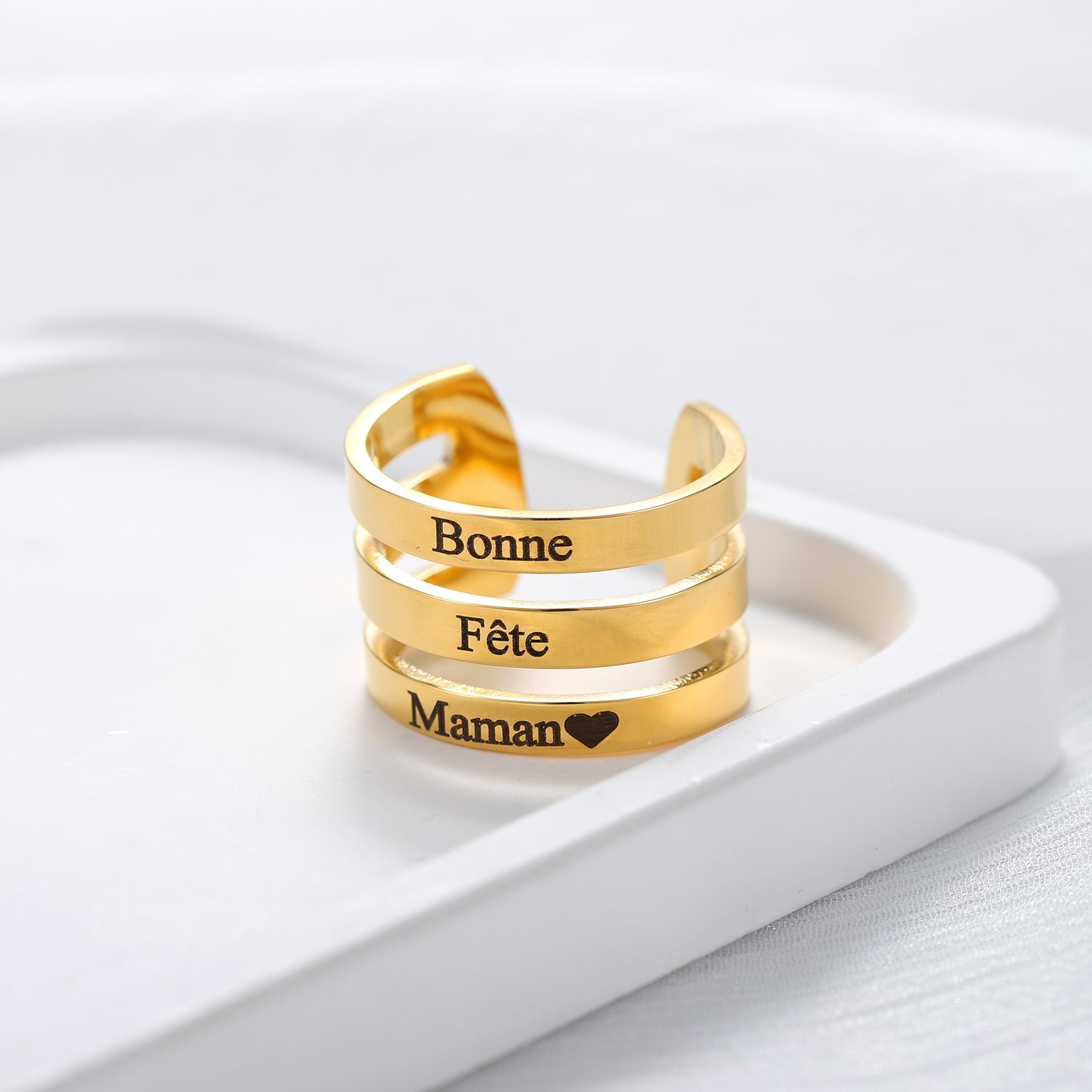 Bague Trois Prénoms Personnalisée Chris