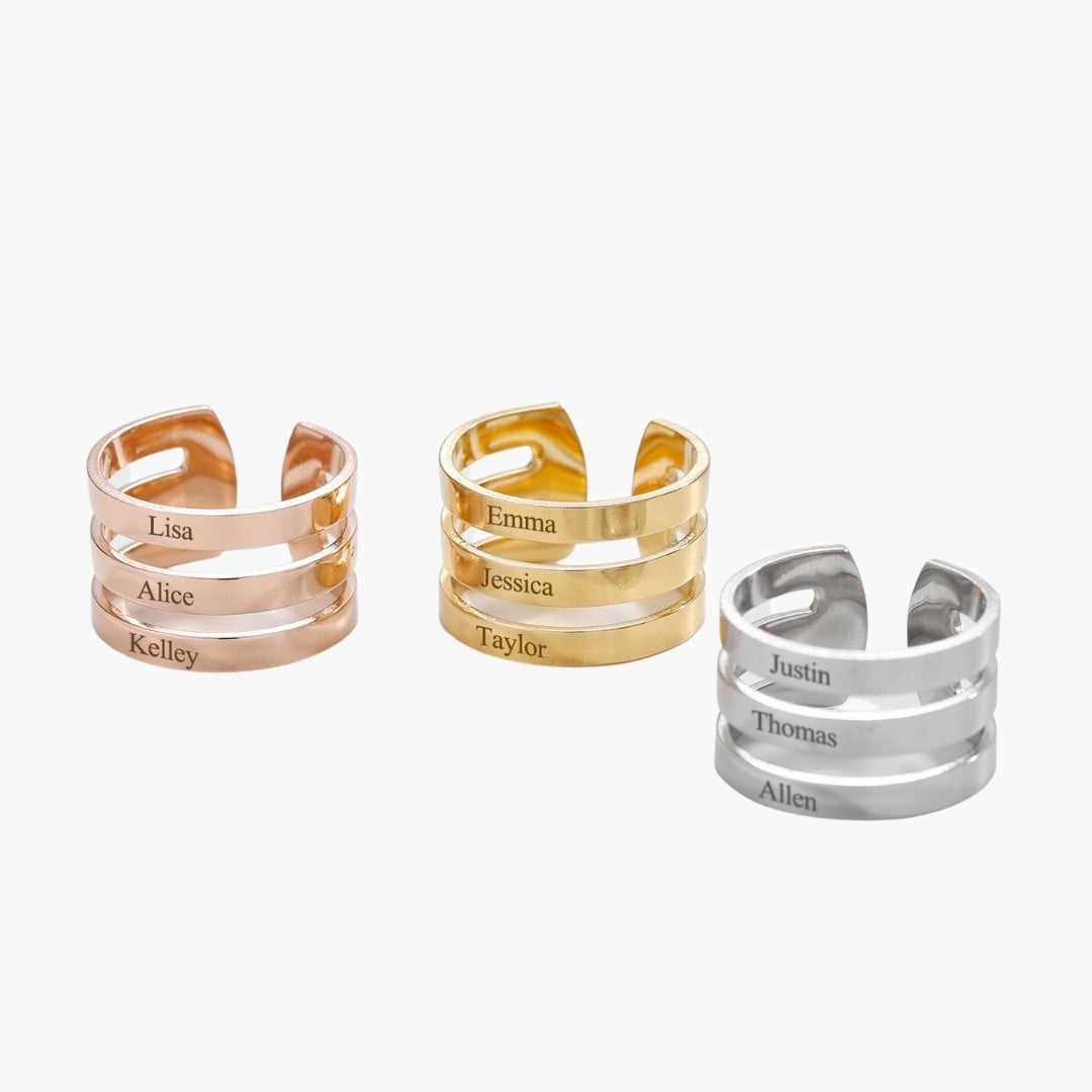 Bague Trois Prénoms Personnalisée Chris