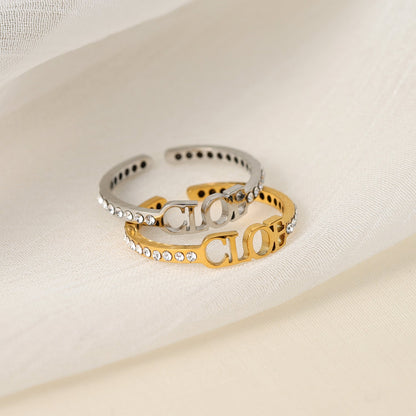 Bague Strass Prénoms Majuscules - Taille Ajustable Chris