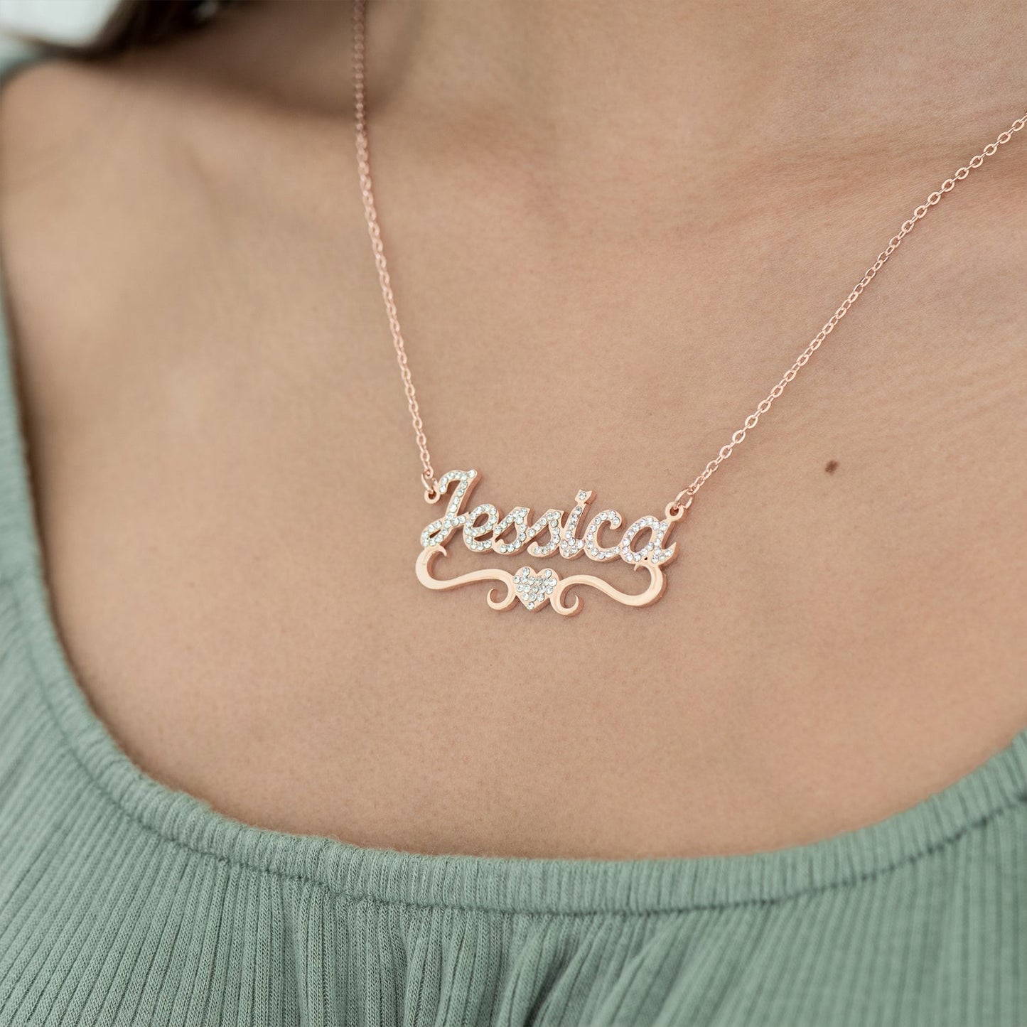 Collier Prénom Amour Scintillant avec Strass Chris